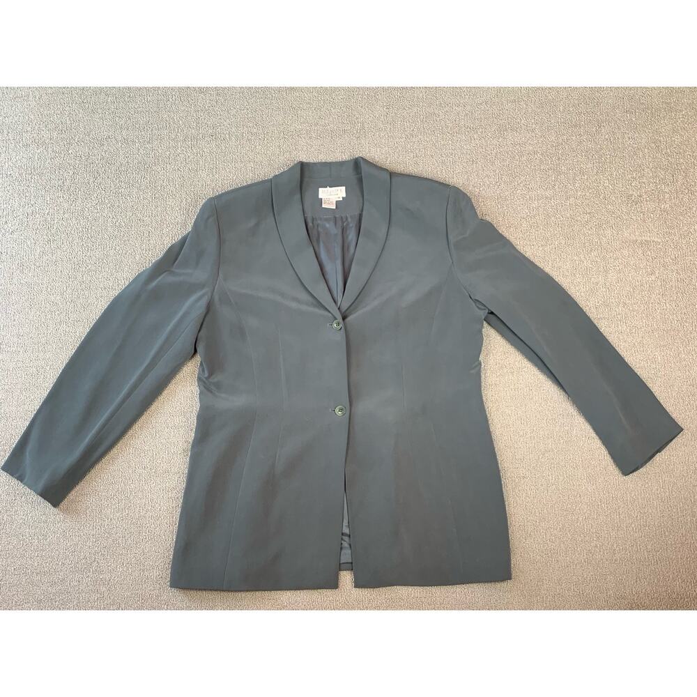 Due per Due Silk Blazer Jacket Career Gray Green Size‎ 16